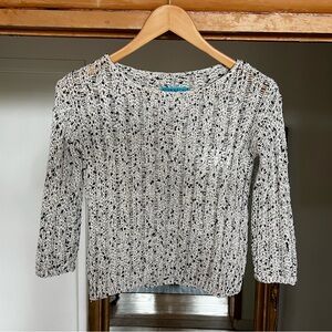 Alice and Olivia knit sweater with silver metallic thread size XS